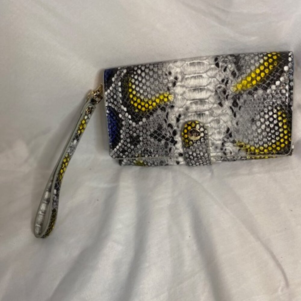 Stephanie Johnson Multi-color wristlet/Wallet in snakeskin finish